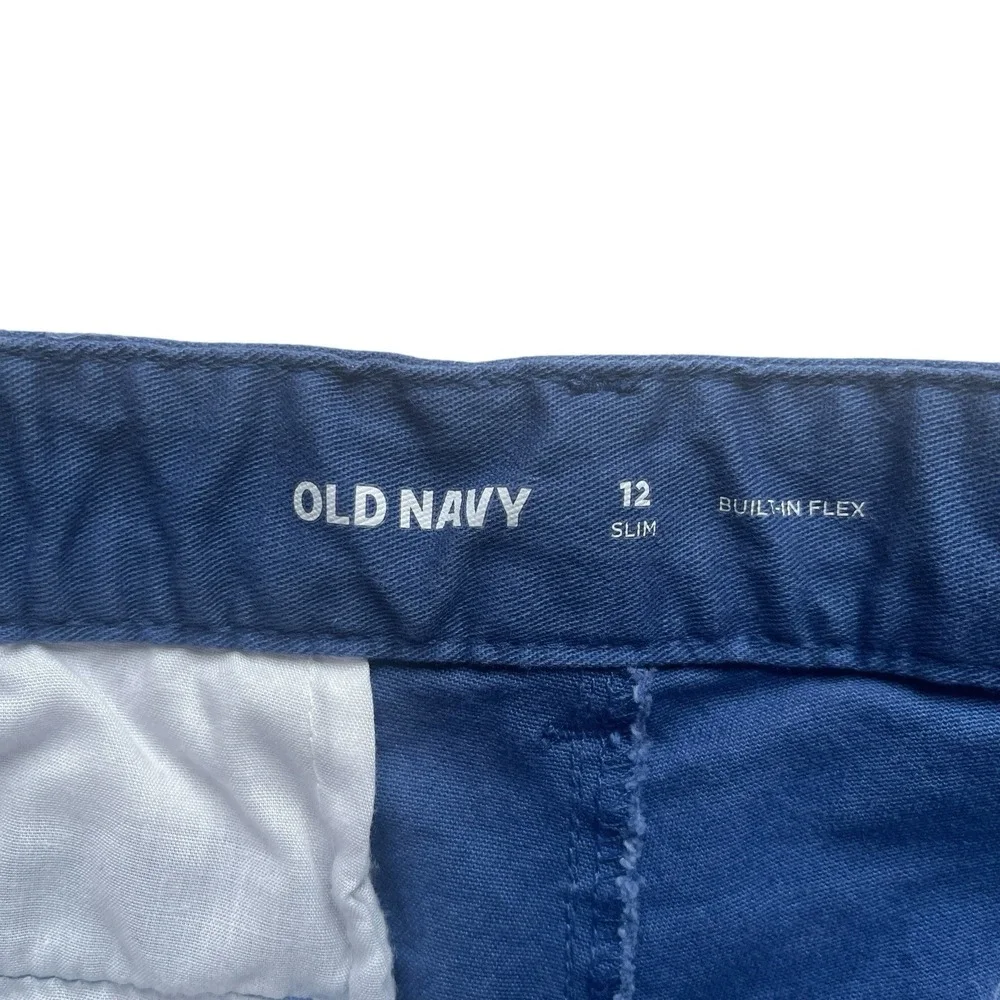 Old Navy Boy's Size 12 Slim Chino Shorts Blue Basic Preppy School
